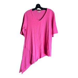 Cottonways Sz 1 S M Gauze Tunic Top Blouse Shirt  buttons Crochet